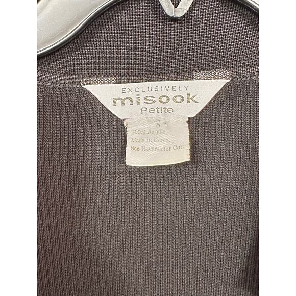 Exclusively Misook Petite Black Open Front Knit Cardigan Size Small - Picture 7 of 7